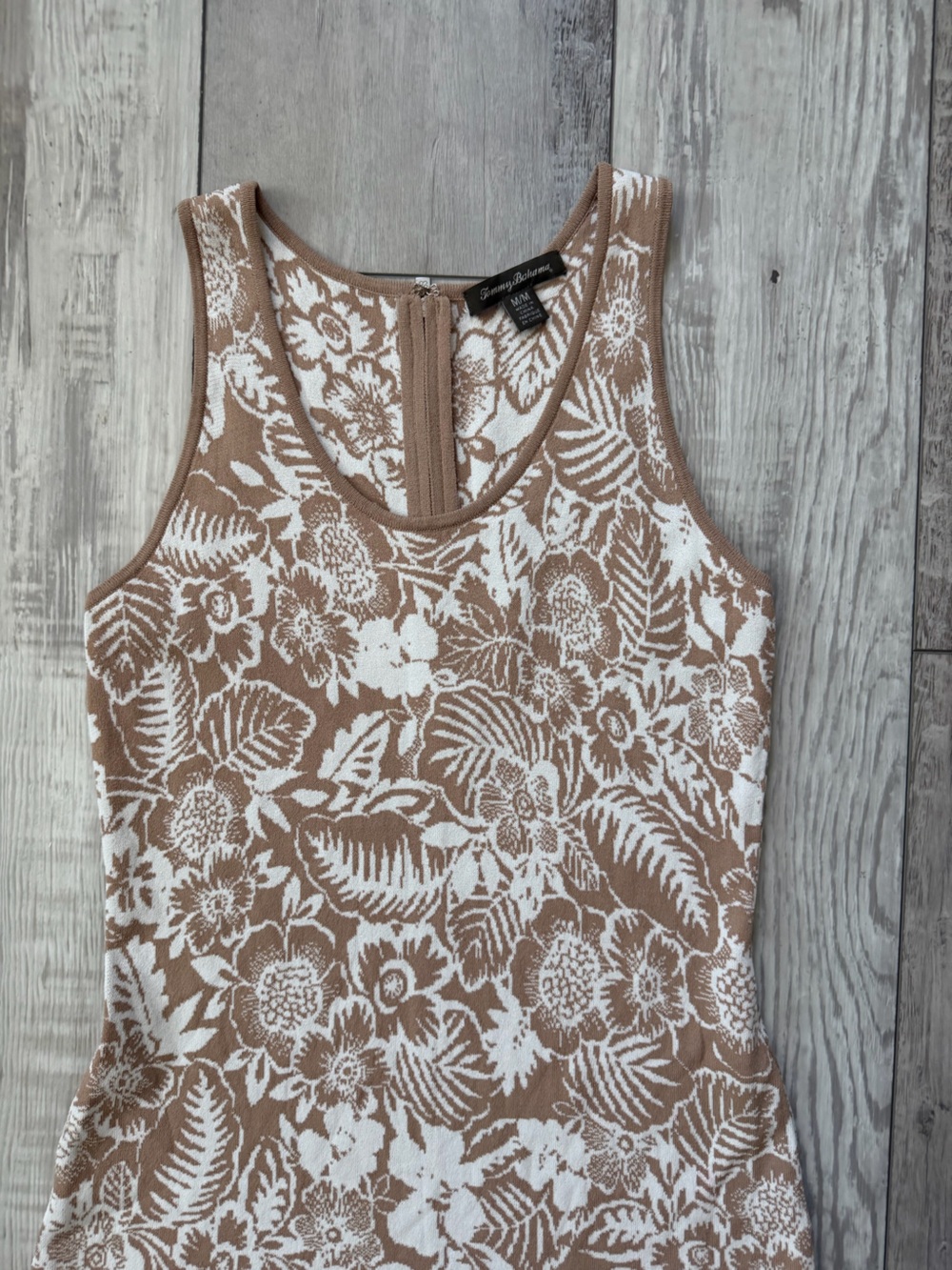 Tommy Bahama Del Lago Nautical Neutral Coastal Tropical Floral dress size medium - Picture 6 of 11